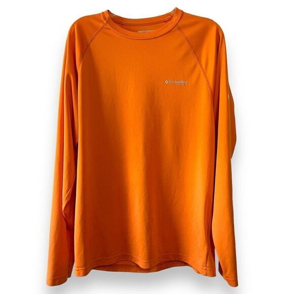 Columbia Omni-Shade PFG Raglan Sleeve Terminal Tackle Tee Orange Small - Picture 1 of 9